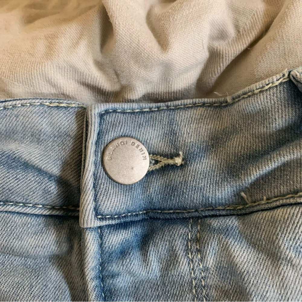 Blanqi Maternity Jeans 4 Over the Belly Light Wash Distressed Women's Jeans - Picture 3 of 9